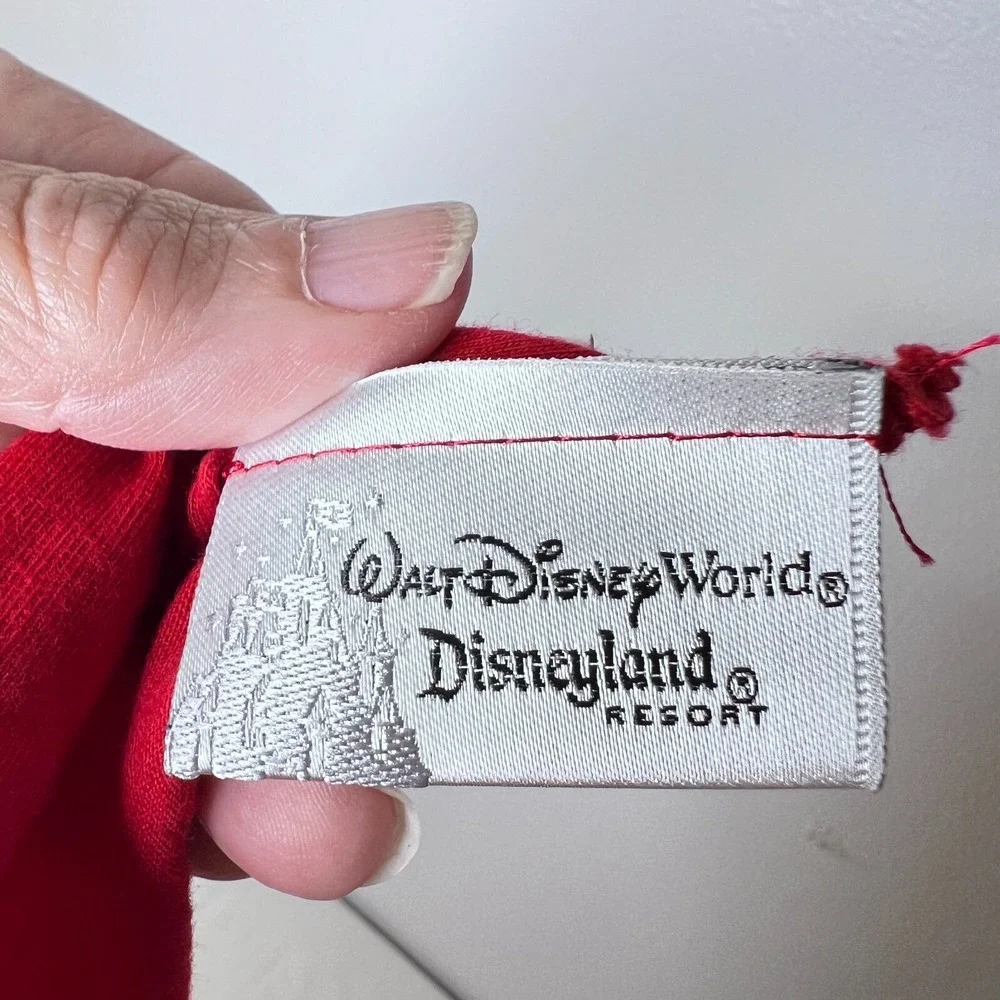 Disneyland Resort Red Scarf Wrap 12x72 Cotton Mickey Grunge Tattoo Indie Y2K‎